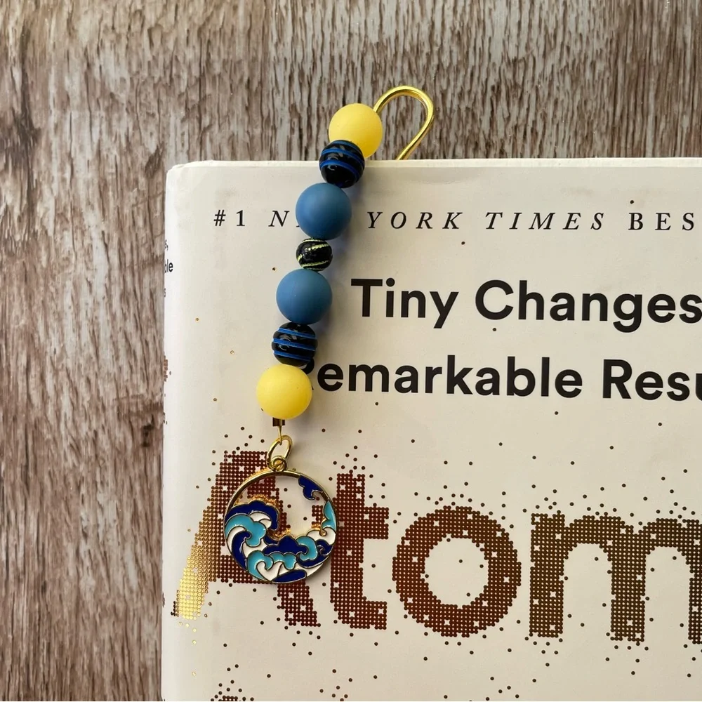 Bookmark Ocean Handcrafted Artisan Beaded Metal Journal Gift Read Book